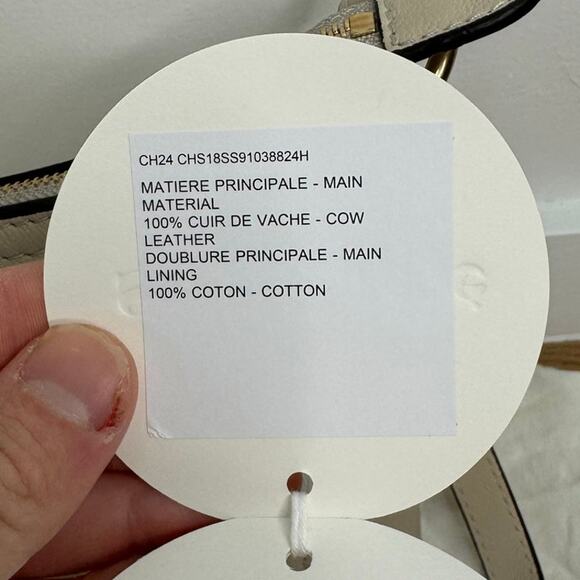 NWT See by Chloé Small Joan Leather Shoulder Bag Top Handle Cement Beige - Picture 3 of 13